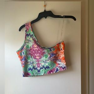 Brand New Womens PUMA Hypnotize Asymmetric Bandeau Crop Top Shirt SZ Medium